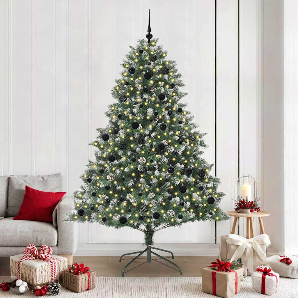 Albero Di Natale Artificiale Con 300 Led Verde 210 cm