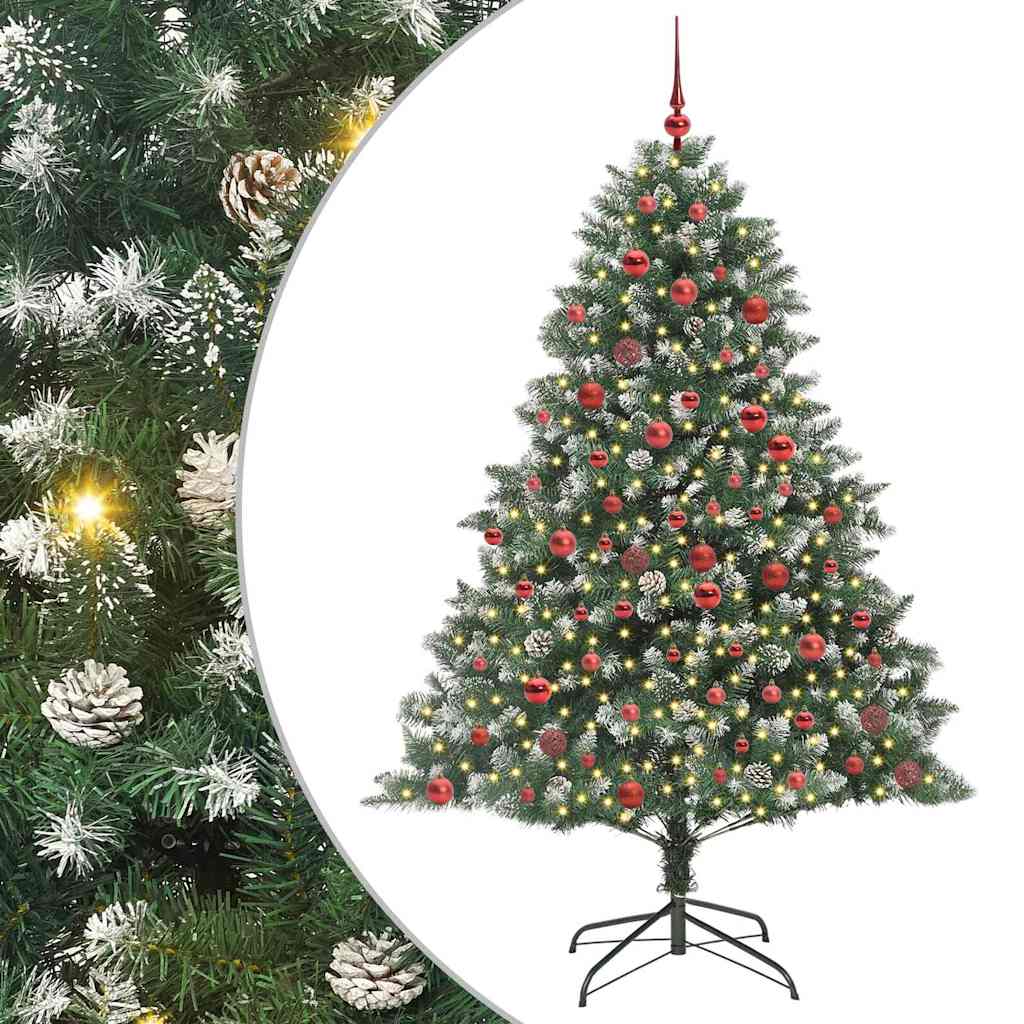 Albero Di Natale Artificiale Con 300 Led Verde 180 cm