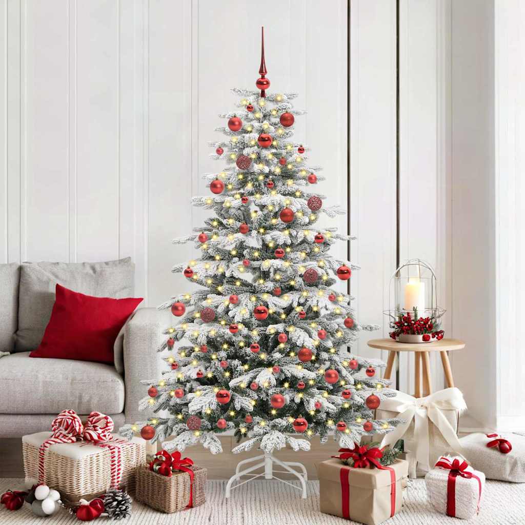 Albero Di Natale Artificiale Con Rami Pieghevoli Bianco 180 cm