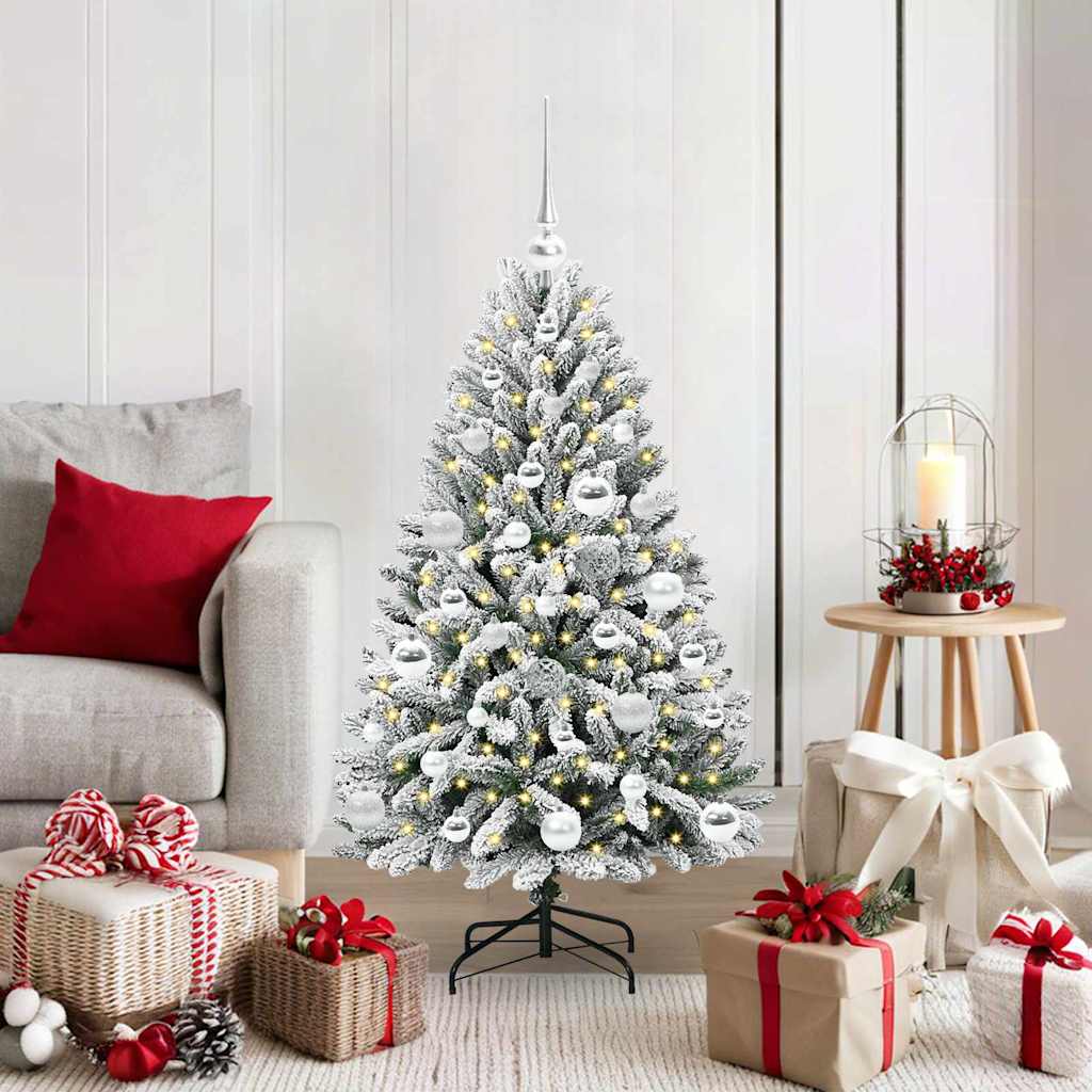 Albero Di Natale Artificiale Con 150 Led Verde E Bianco 120 cm