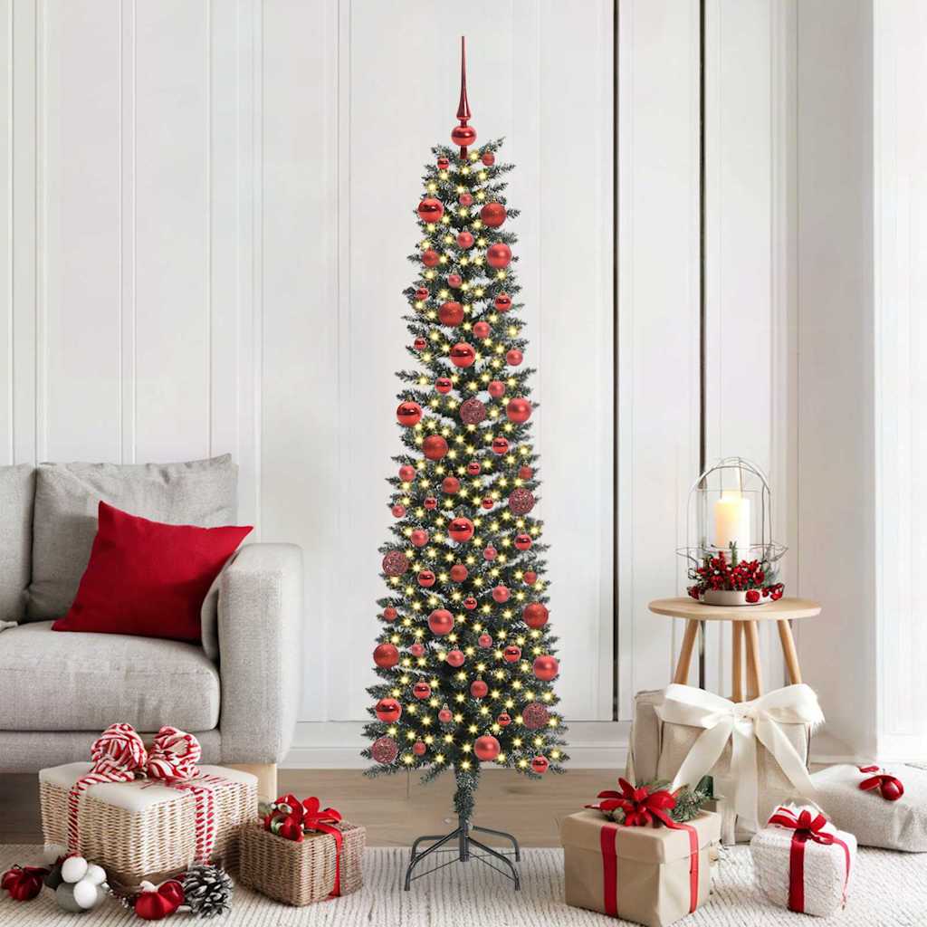 Albero Di Natale Artificiale Con 300 Led Verde 180 cm