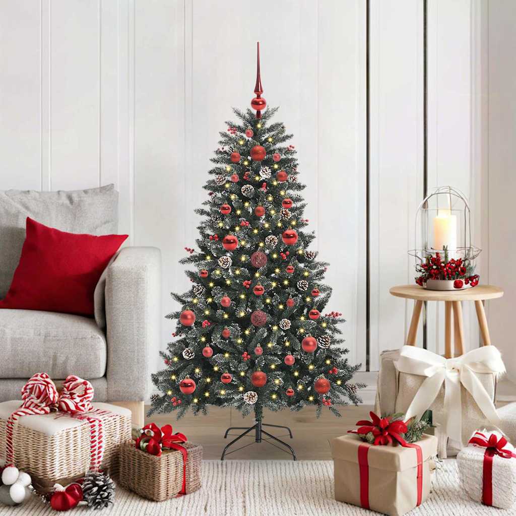 Albero Di Natale Artificiale Con 150 Led Verde 120 cm