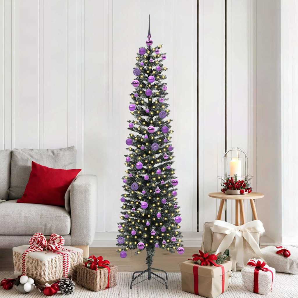 Albero Di Natale Artificiale Con 300 Led Verde 180 cm