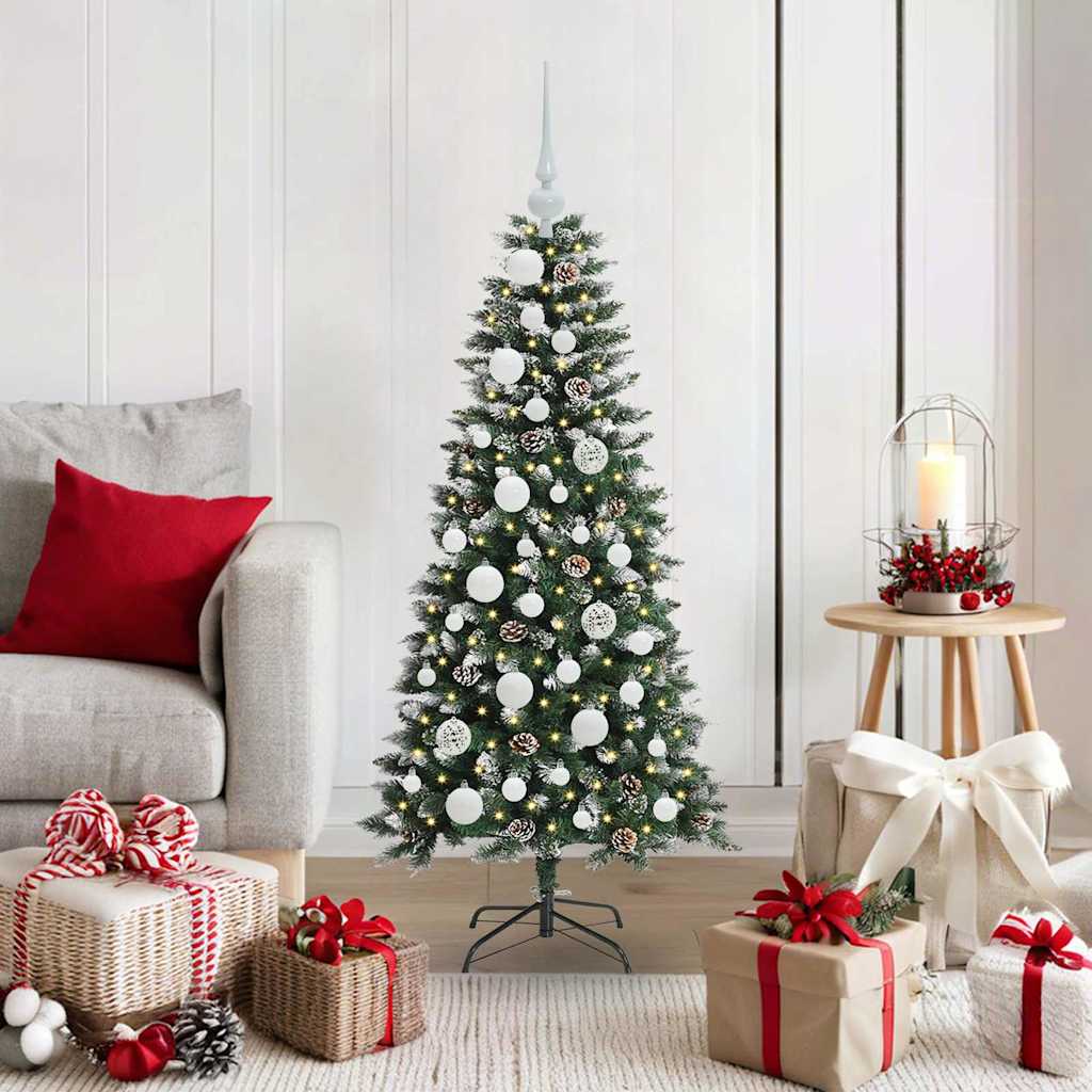 Albero Di Natale Artificiale Con 150 Led Verde 120 cm