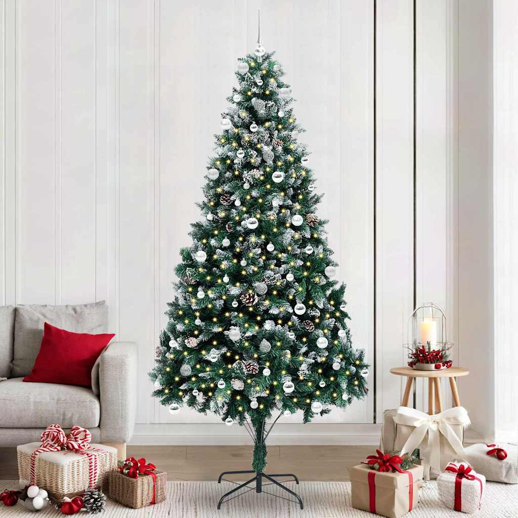 Albero Di Natale Artificiale Con 300 Led Verde 240 cm