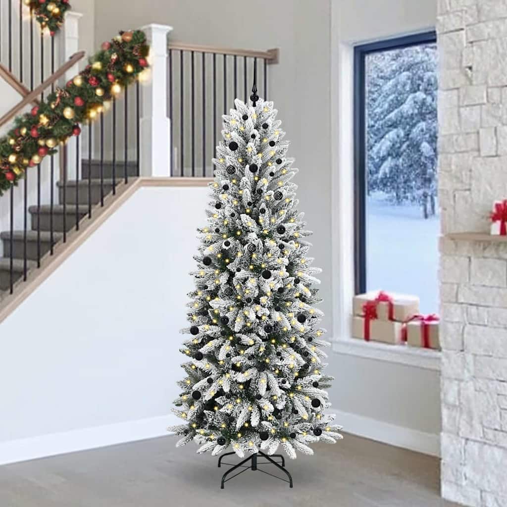 Albero Di Natale Artificiale Con 300 Led Bianco 240 cm