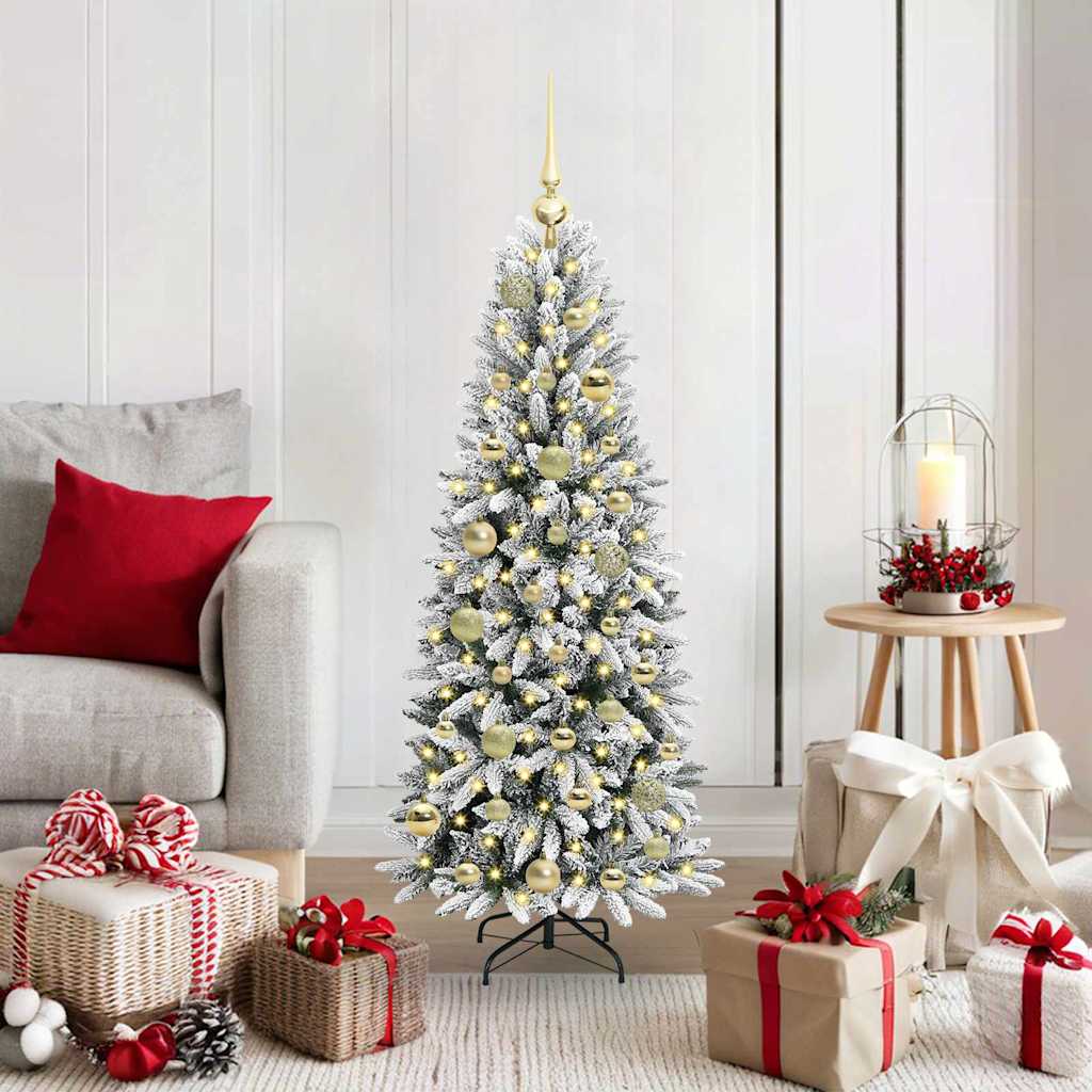 Albero Di Natale Artificiale Con 150 Led Bianco 120 cm
