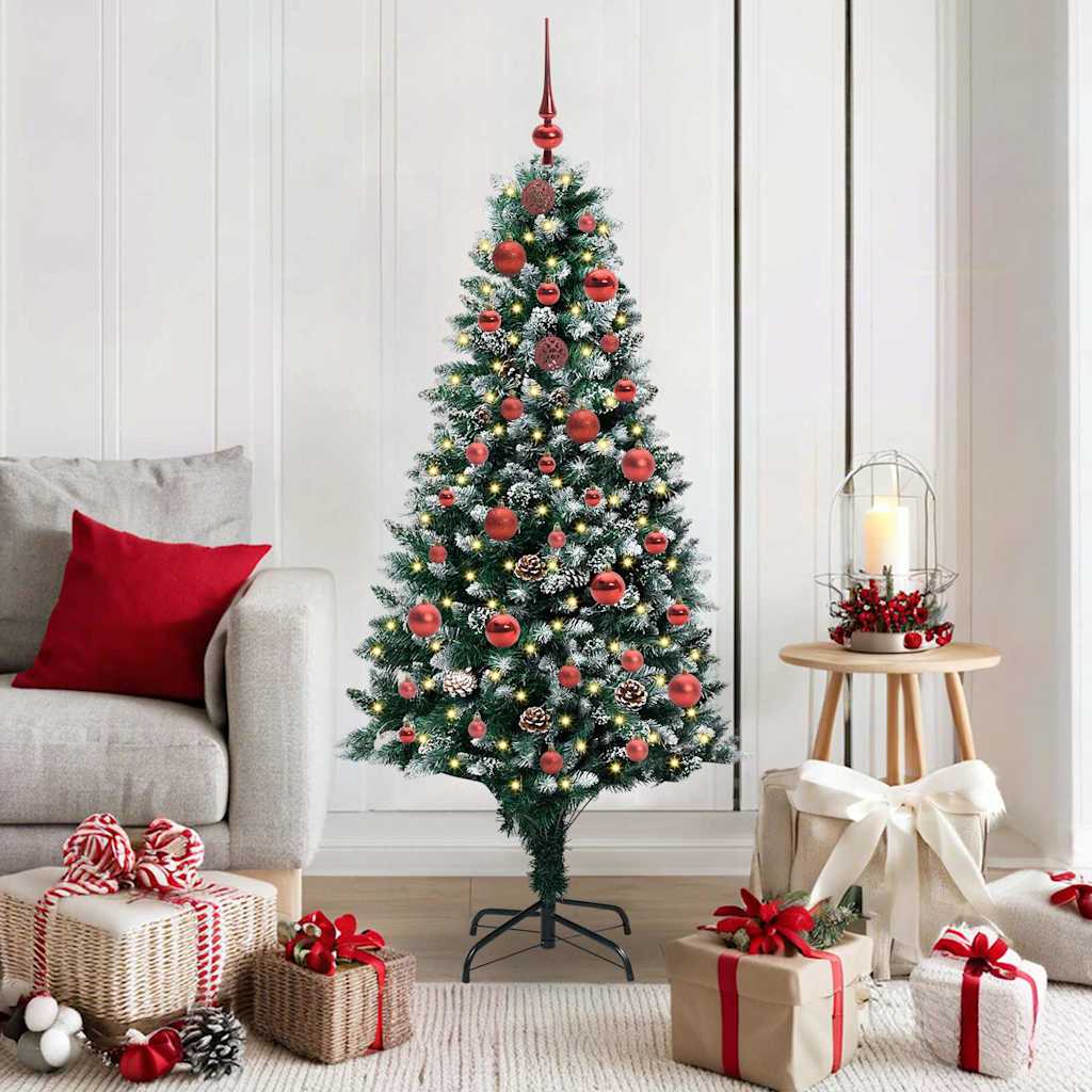 Albero Di Natale Artificiale Con 150 Led Verde 150 cm