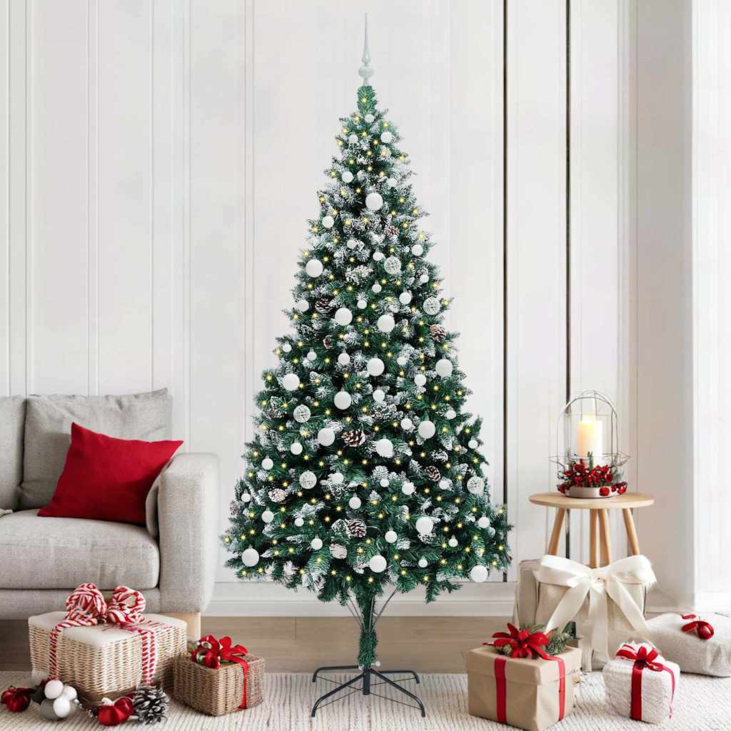 Albero Di Natale Artificiale Con 300 Led Verde 210 cm