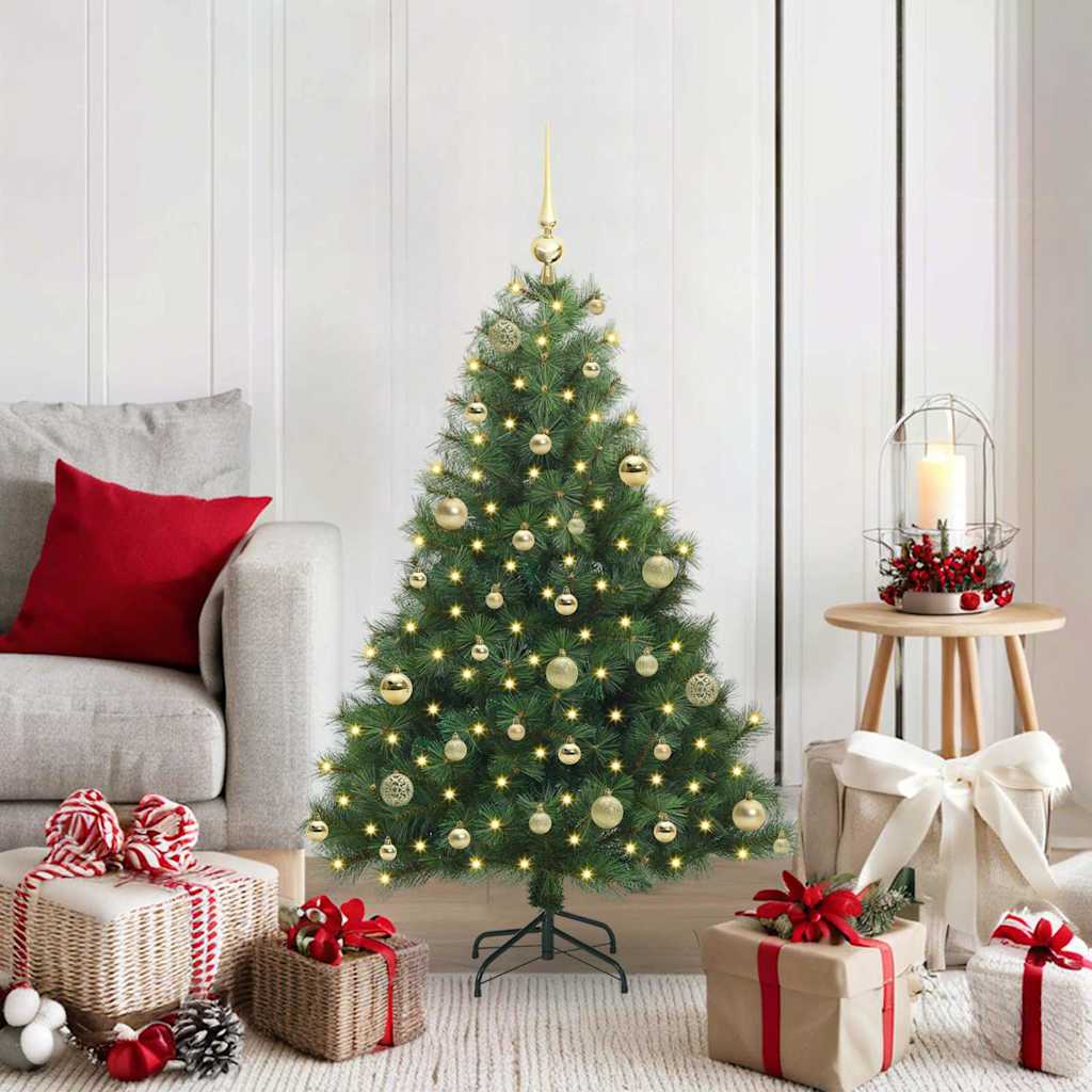Albero Di Natale Artificiale Con 150 Led Verde 120 Cm Pe E Pvc