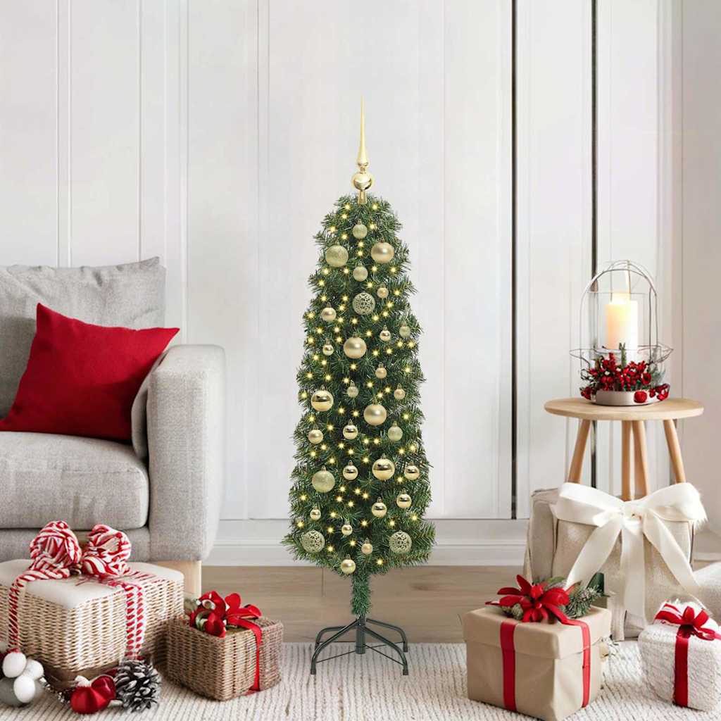Albero Di Natale Artificiale Con 150 Led Verde 120 cm