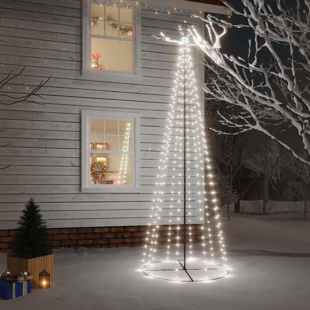 Albero Di Natale A Cono Bianco Freddo 310 Led 100x300 cm