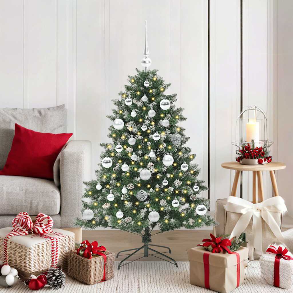 Albero Di Natale Artificiale Con 150 Led Verde 120 cm