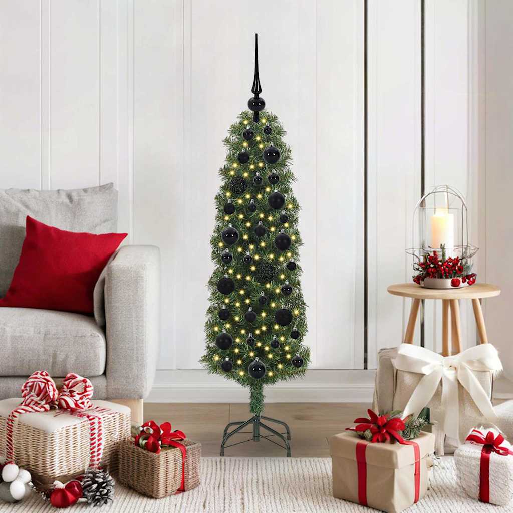 Albero Di Natale Artificiale Con 150 Led Verde 120 cm