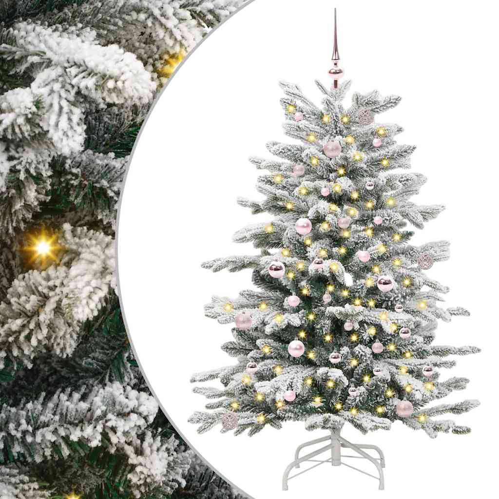 Albero Di Natale Artificiale Con Rami Pieghevoli Bianco 150 cm