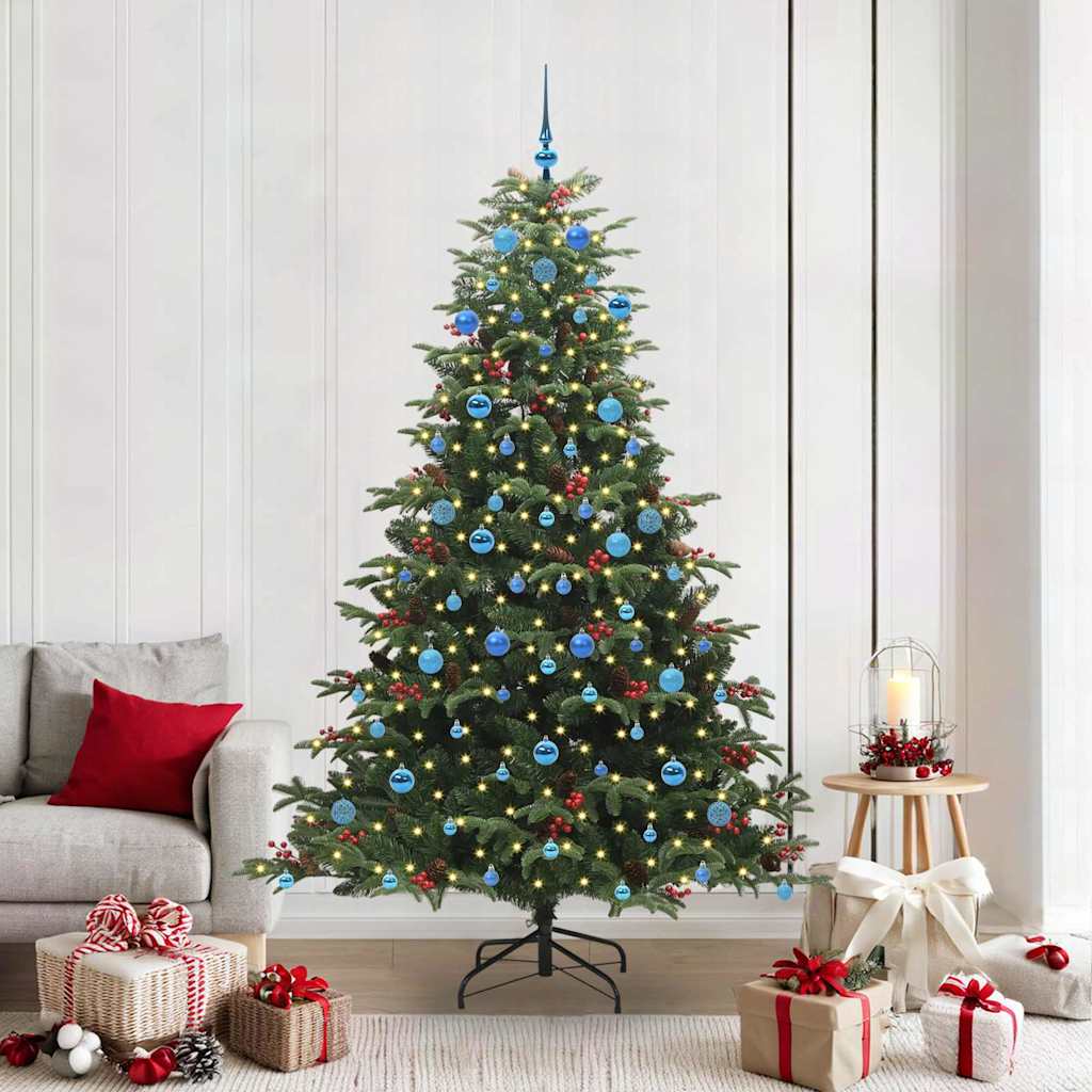 Albero Di Natale Artificiale Con 300 Led Verde 210 cm