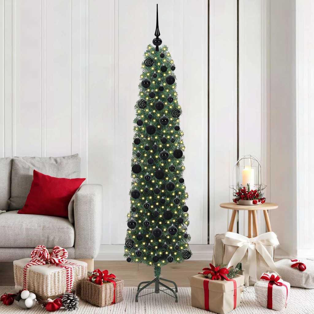 Albero Di Natale Artificiale Con 300 Led Verde 180 cm