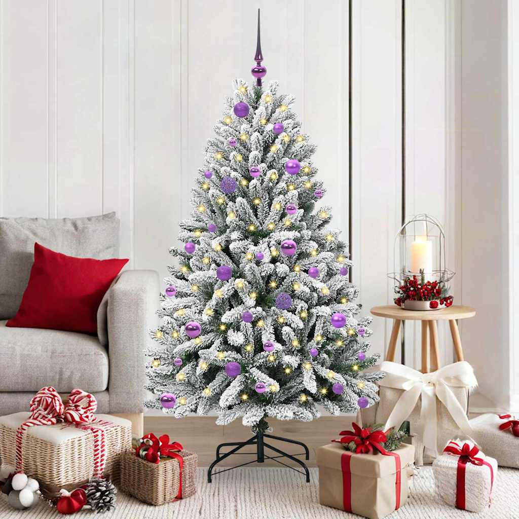 Albero Di Natale Artificiale Con 150 Led Verde E Bianco 150 cm