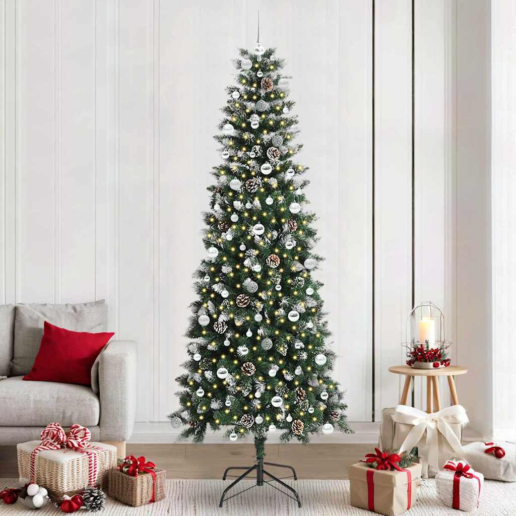 Albero Di Natale Artificiale Con 300 Led Verde 240 cm