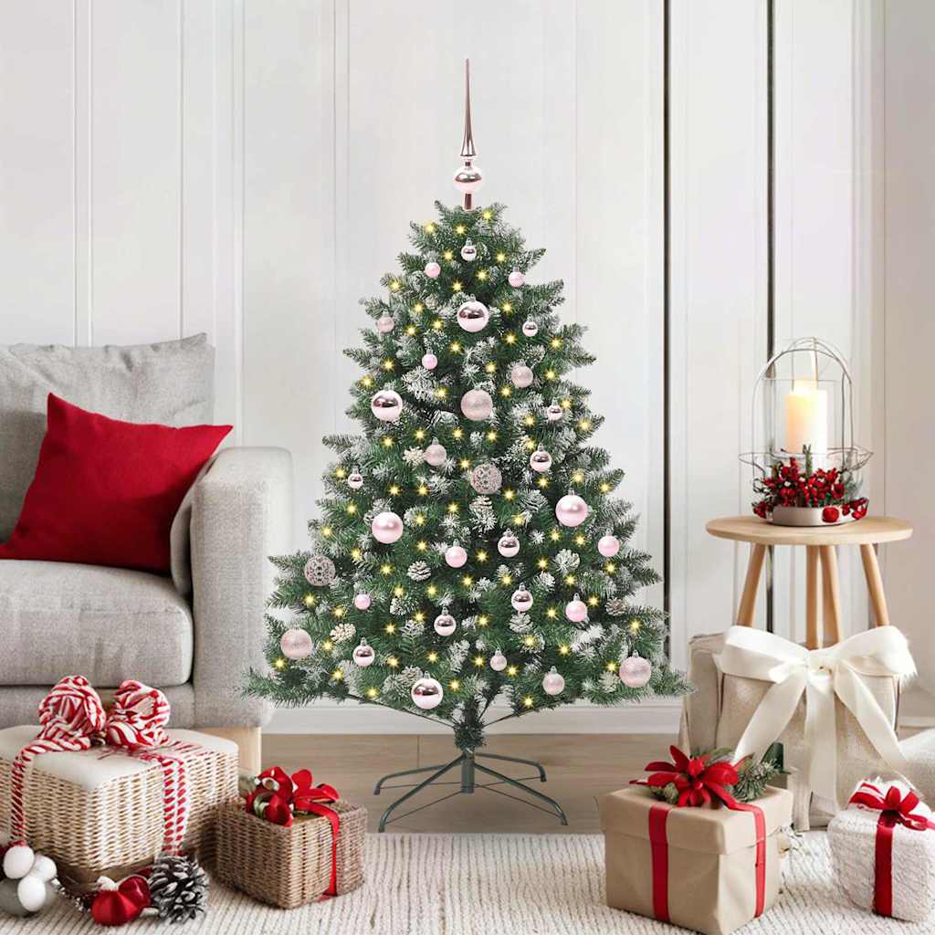 Albero Di Natale Artificiale Con 150 Led Verde 120 cm