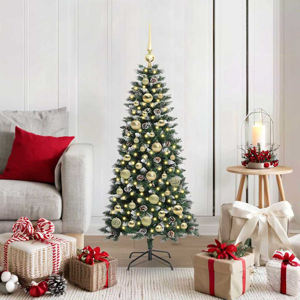 Albero Di Natale Artificiale Con 150 Led Verde 120 cm