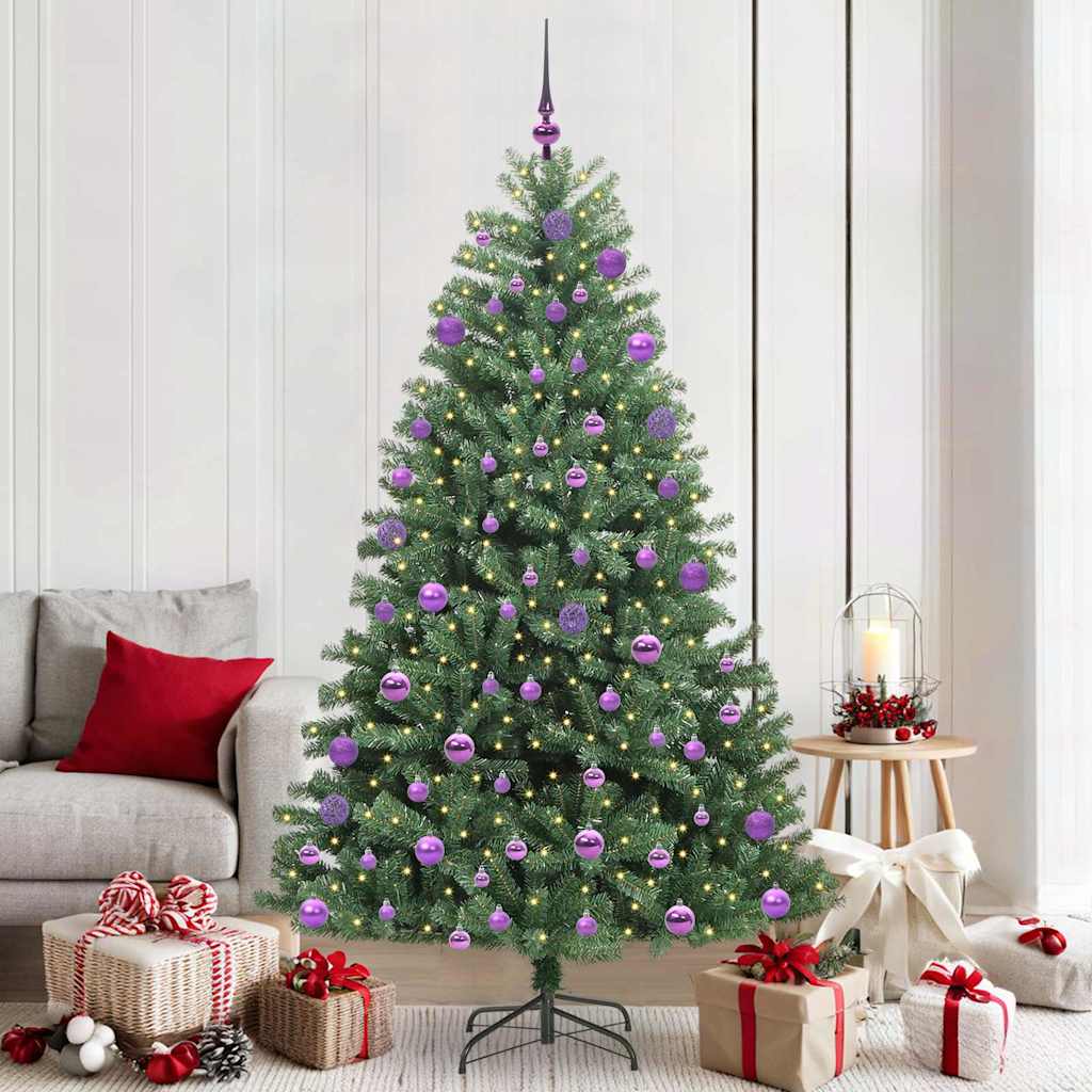 Albero Di Natale Artificiale Con Rami Pieghevoli Verde 210 cm