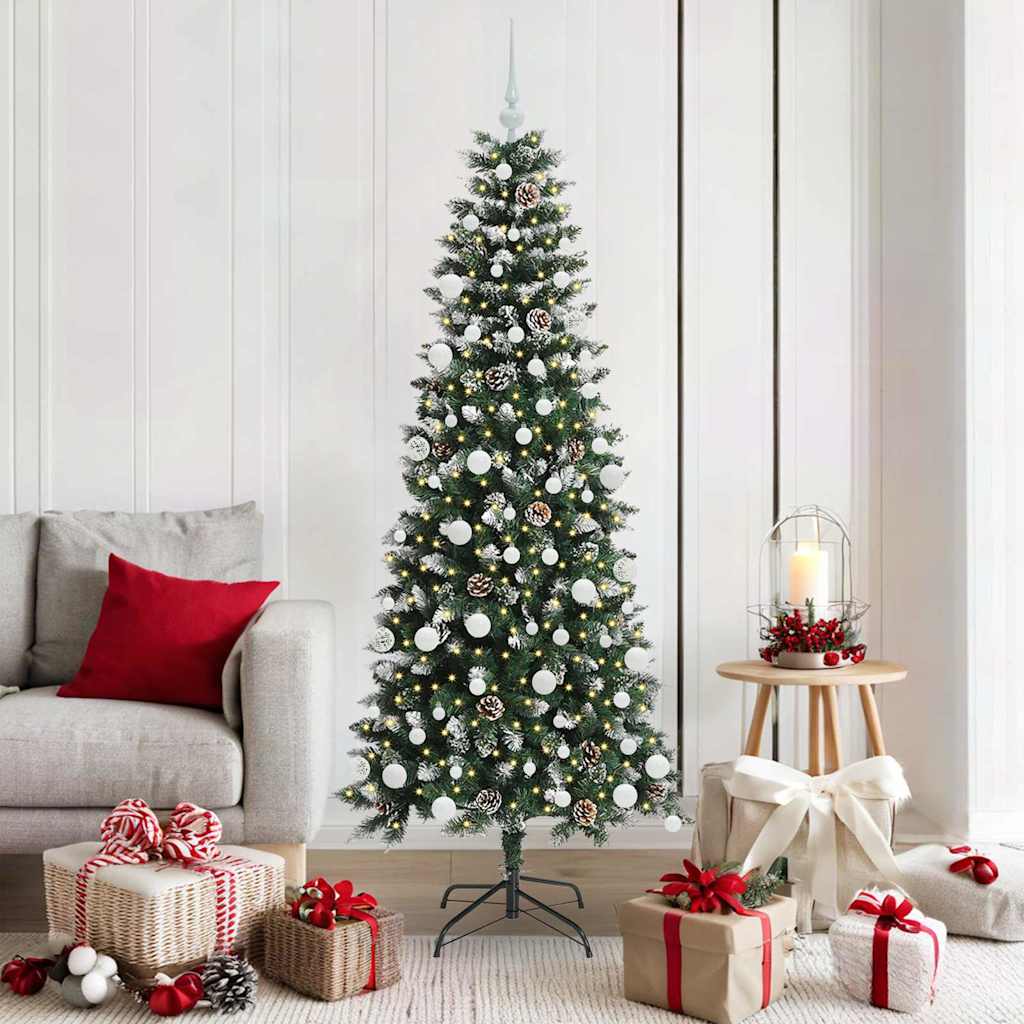 Albero Di Natale Artificiale Con 300 Led Verde 180 cm