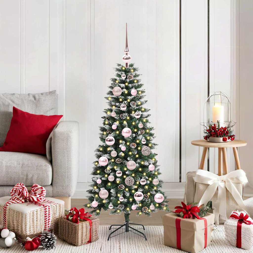 Albero Di Natale Artificiale Con 150 Led Verde 120 cm