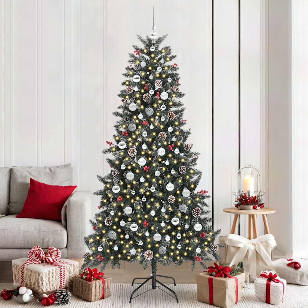 Albero Di Natale Artificiale Con 300 Led Verde 210 cm