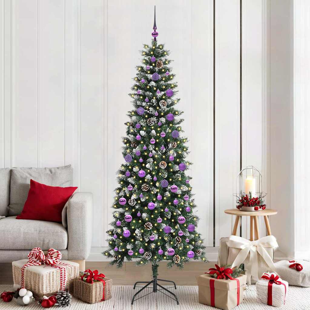 Albero Di Natale Artificiale Con 300 Led Verde 210 cm