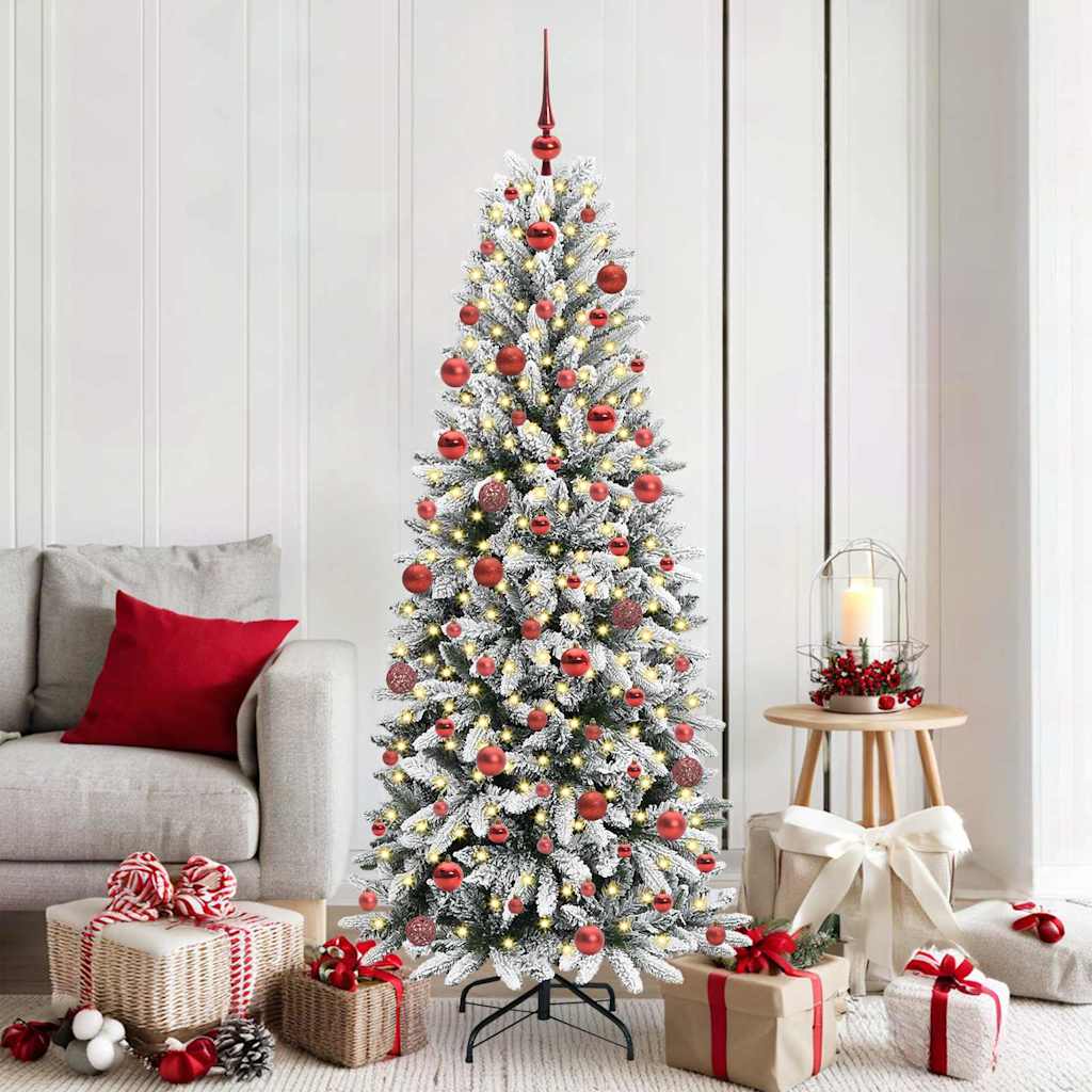 Albero Di Natale Artificiale Con 300 Led Bianco 180 cm