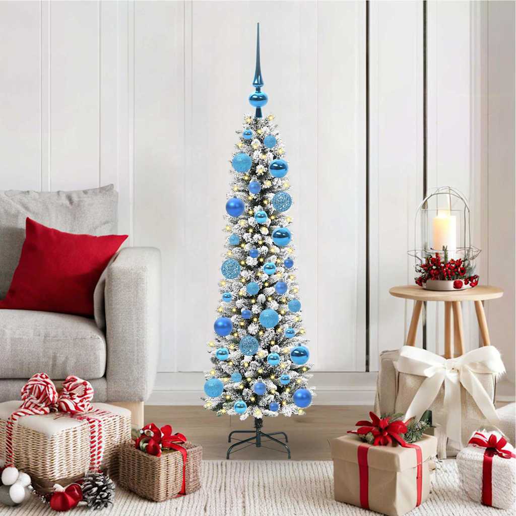 Albero Di Natale Artificiale Con 150 Led Verde E Bianco 120 cm