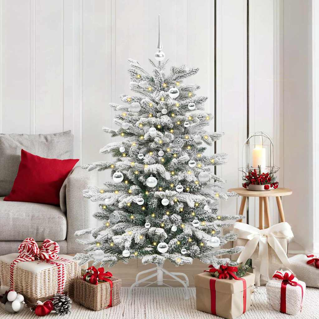 Albero Di Natale Artificiale Con Rami Pieghevoli Bianco 150 cm