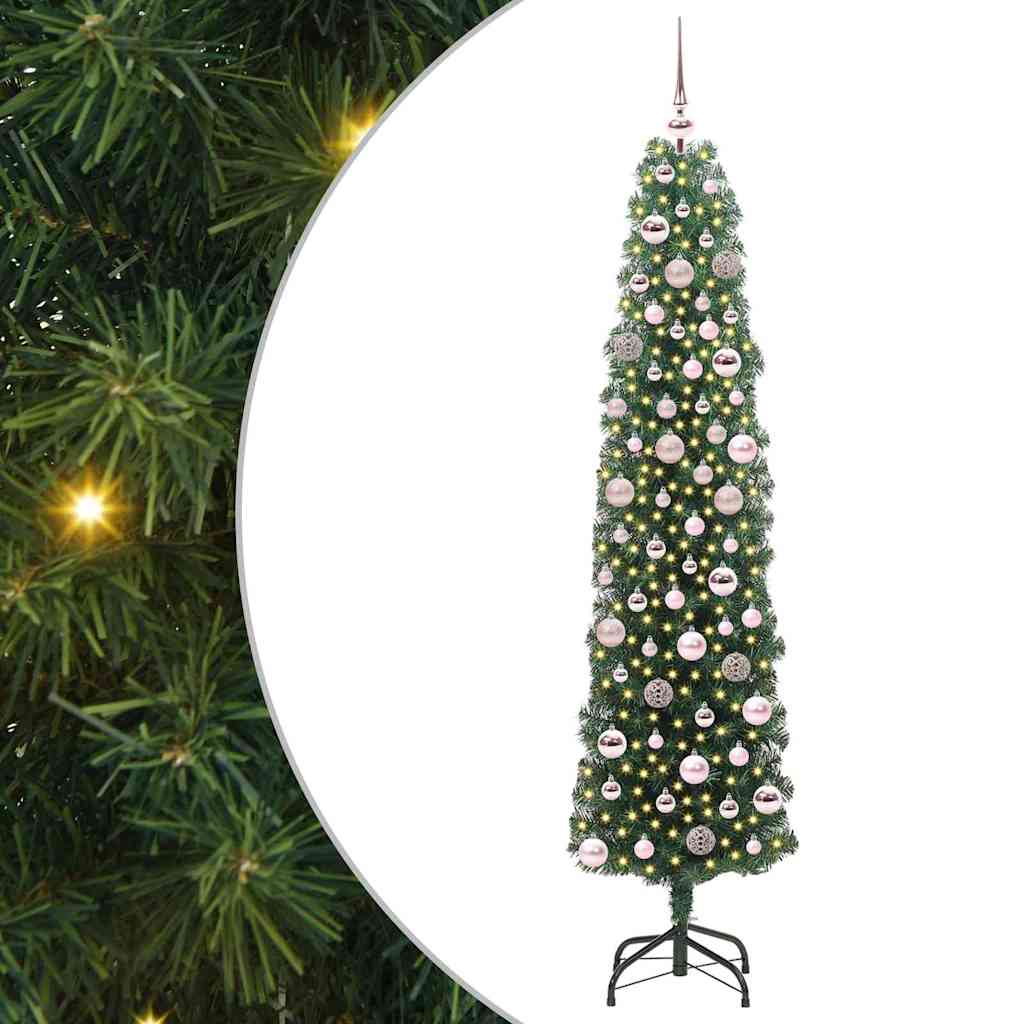 Albero Di Natale Artificiale Con 300 Led Verde 180 cm