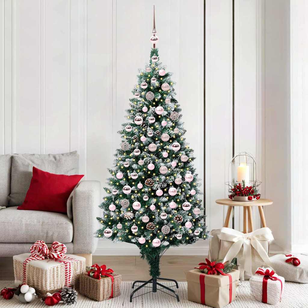 Albero Di Natale Artificiale Con 300 Led Verde 180 cm