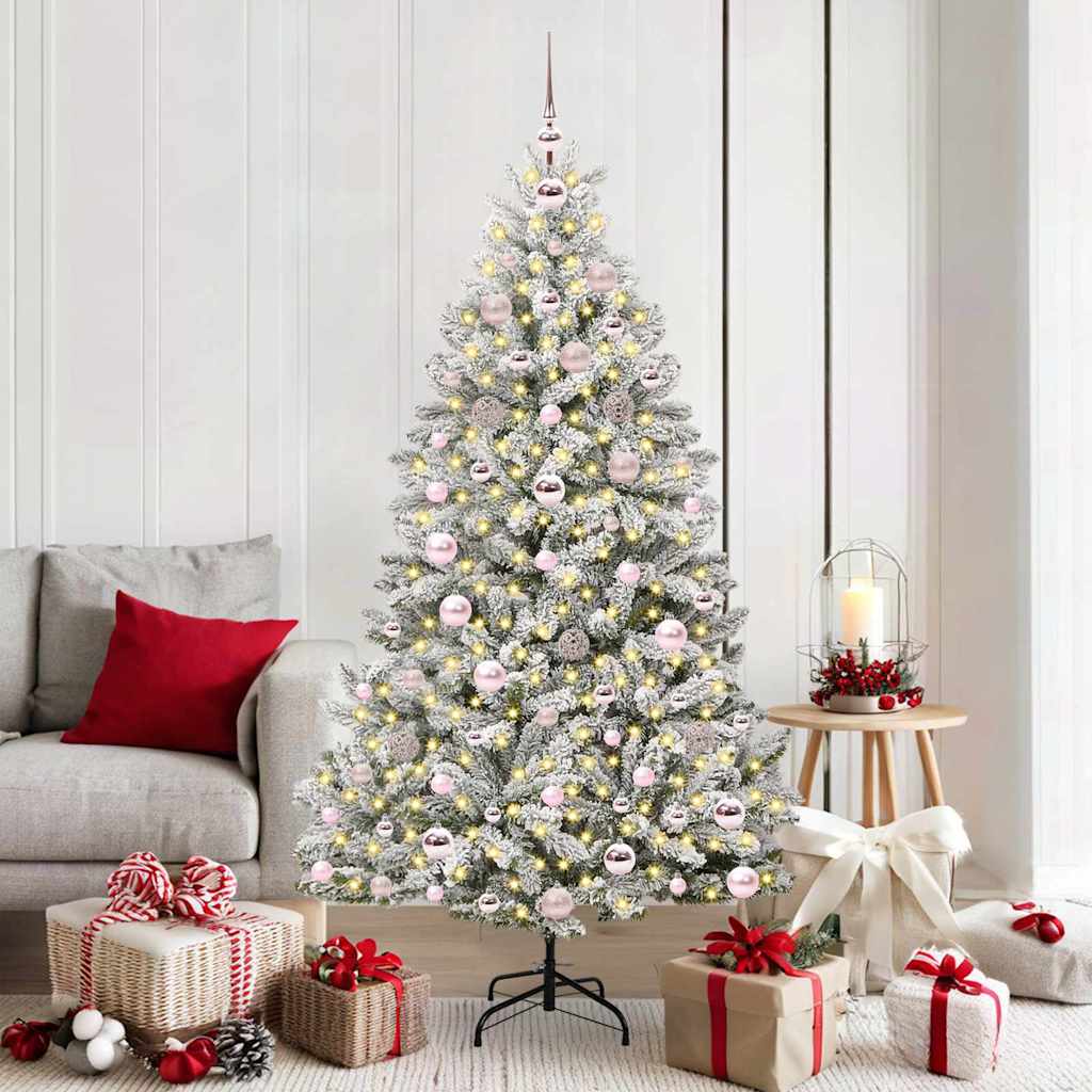 Albero Di Natale Artificiale Con 300 Led Verde E Bianco 180 cm