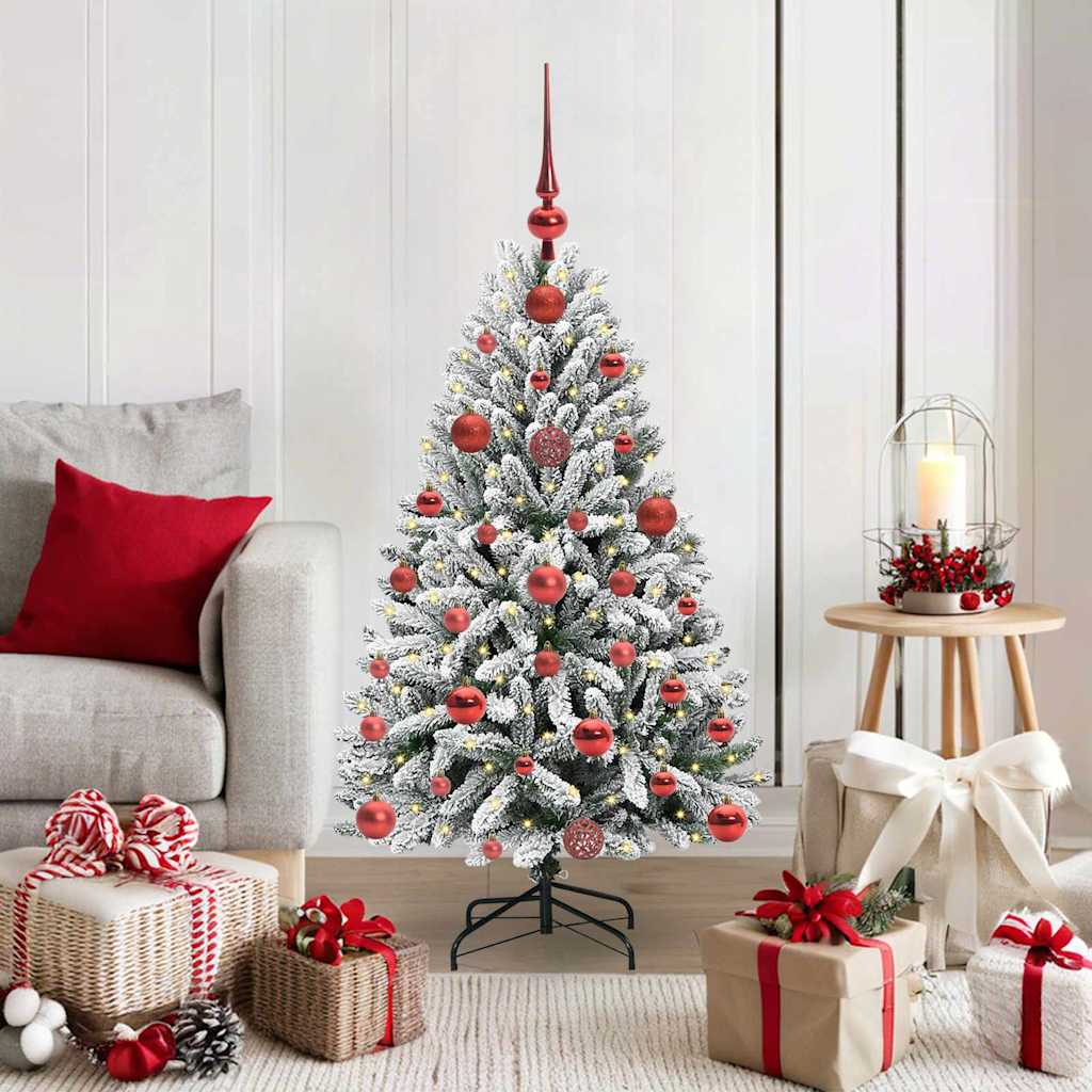 Albero Di Natale Artificiale Con 150 Led Verde E Bianco 120 cm