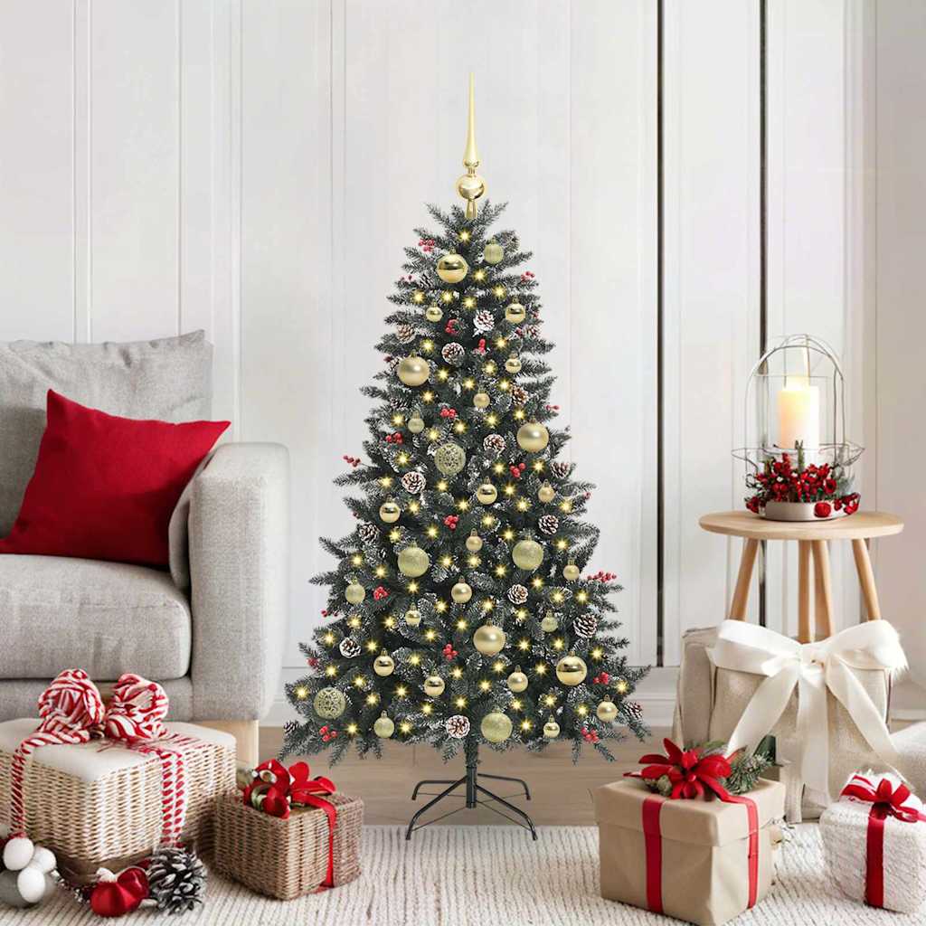 Albero Di Natale Artificiale Con 150 Led Verde 120 cm
