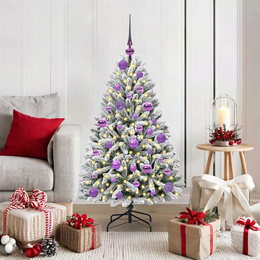 Albero Di Natale Artificiale Con 150 Led Verde E Bianco 120 cm