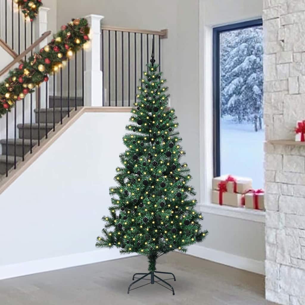 Albero Di Natale Artificiale Con Luci Integrate Verde 240 cm
