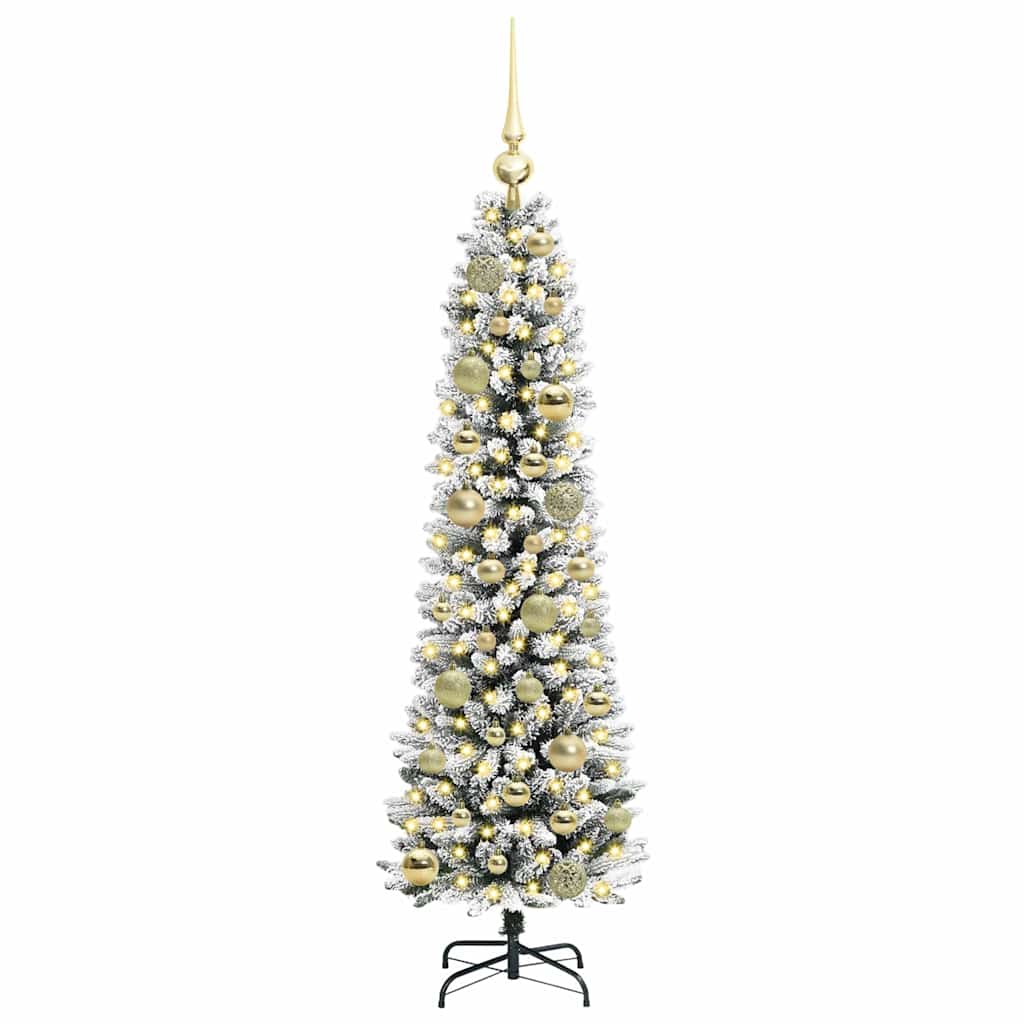 Albero Di Natale Artificiale Con 150 Led Verde E Bianco 120 cm - Image 3