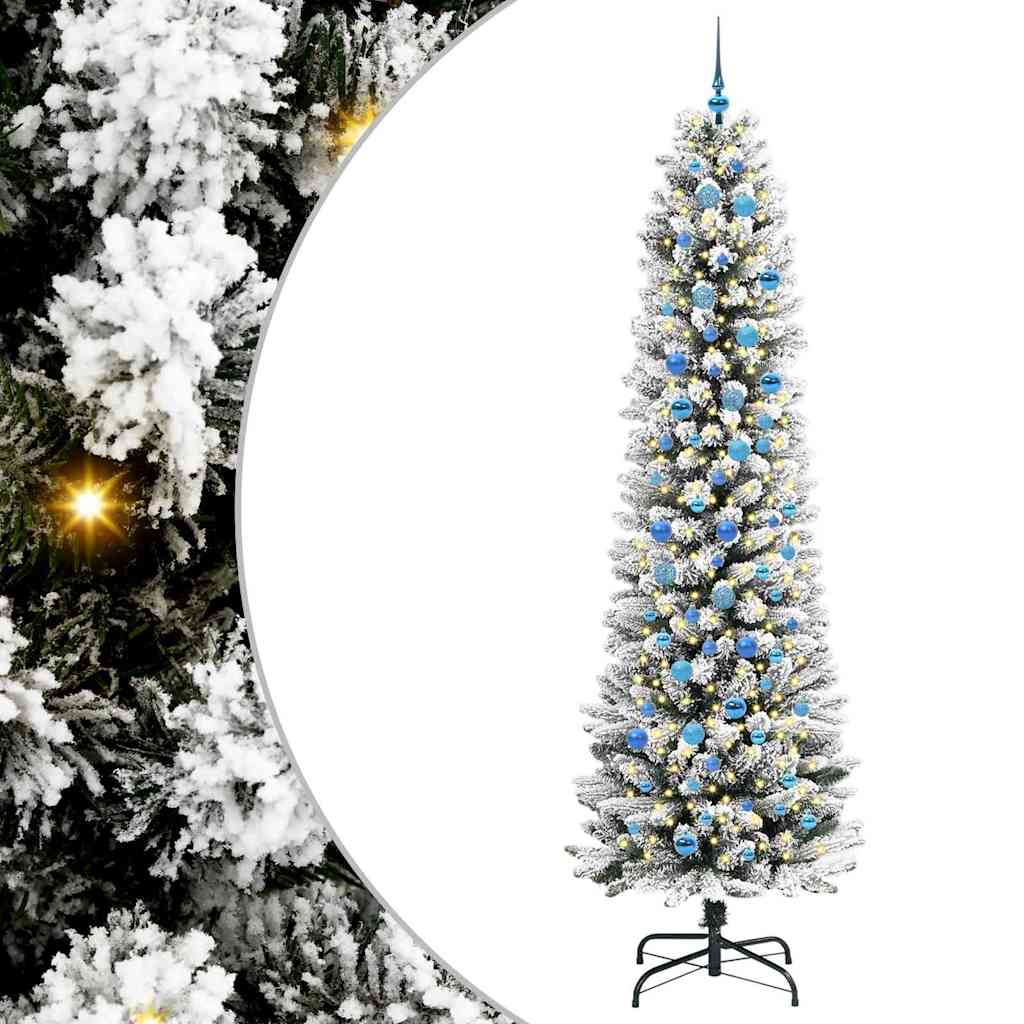 Albero Di Natale Artificiale Con 300 Led Verde E Bianco 240 cm