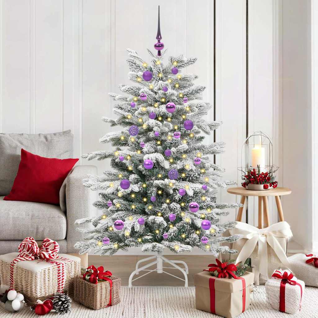 Albero Di Natale Artificiale Con Rami Pieghevoli Bianco 150 cm
