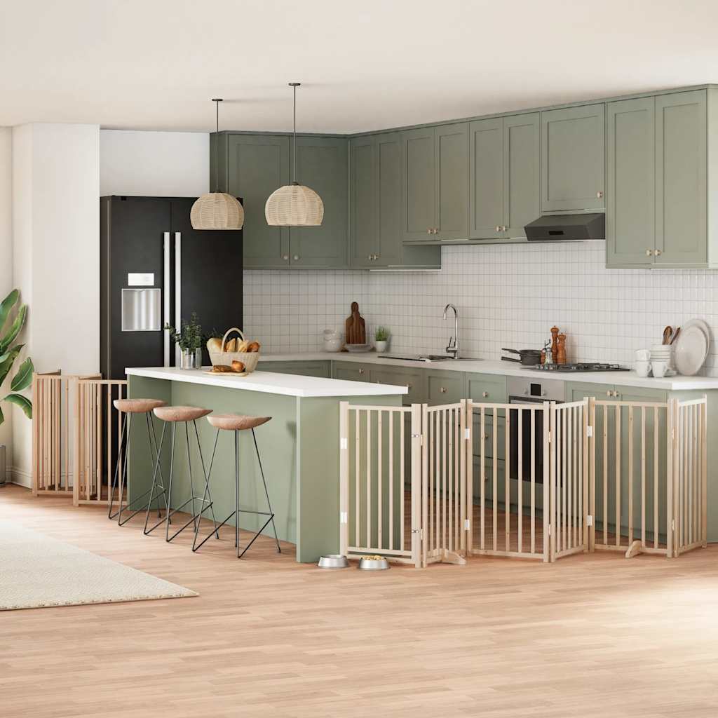 Cancello Per Cani Porta Pieghevole 15 Pannelli 750 Cm In Pioppo