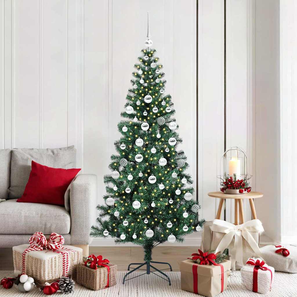 Albero Di Natale Artificiale Con Luci Integrate Verde 180 cm