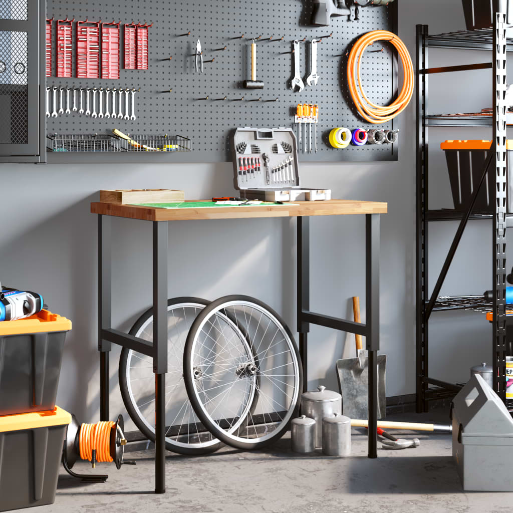 Banco Lavoro 100x60x(73-99,5) Cm Legno Di Acacia Rettangolare - Image 3