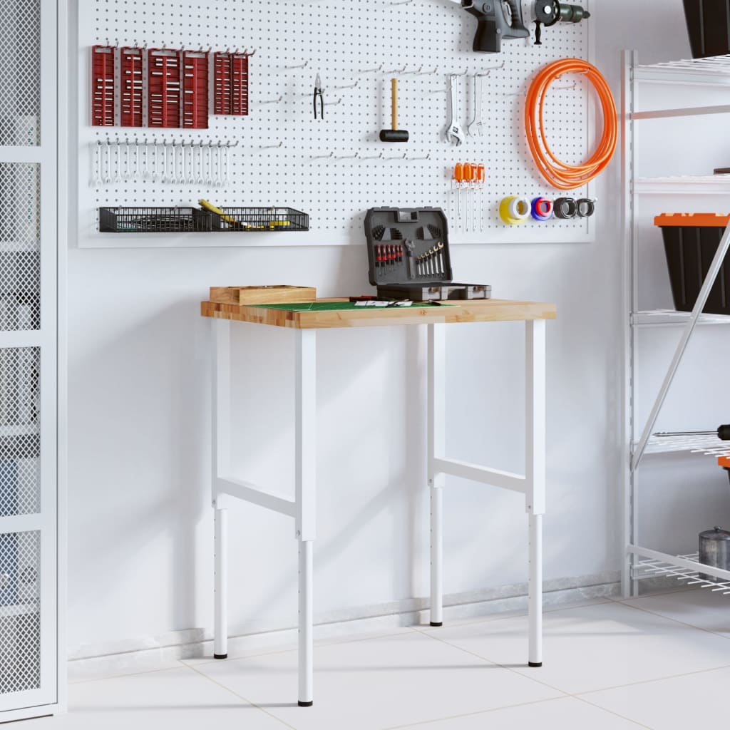 Banco Lavoro 80x60x(73-99,5) Cm Legno Di Faggio Rettangolare - Image 3