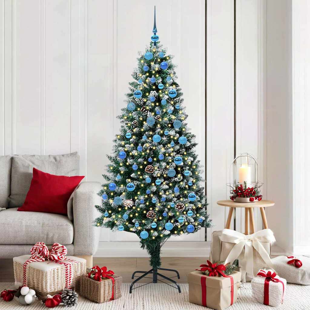 Albero Di Natale Artificiale Con 300 Led Verde 180 cm