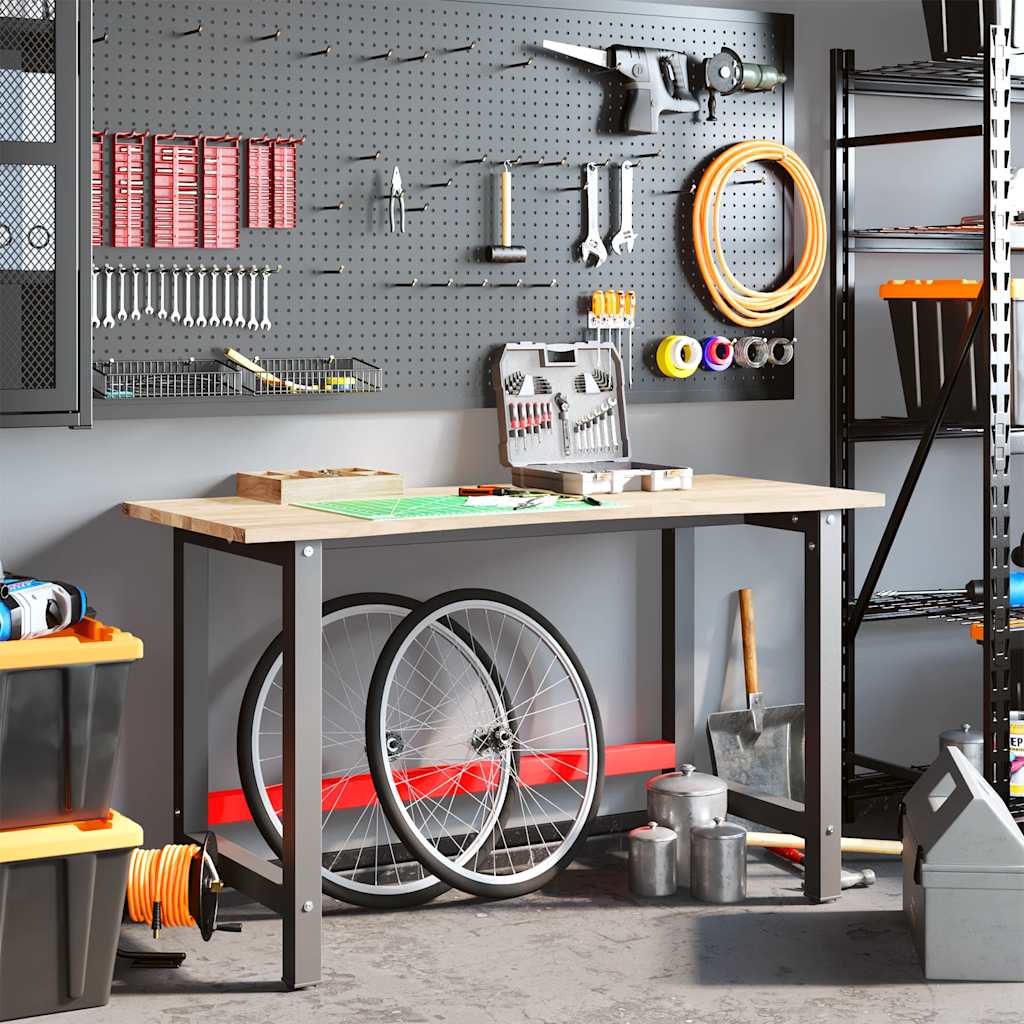 Banco Lavoro 140x60x81,5 Cm Legno Massello Rovere - Image 3