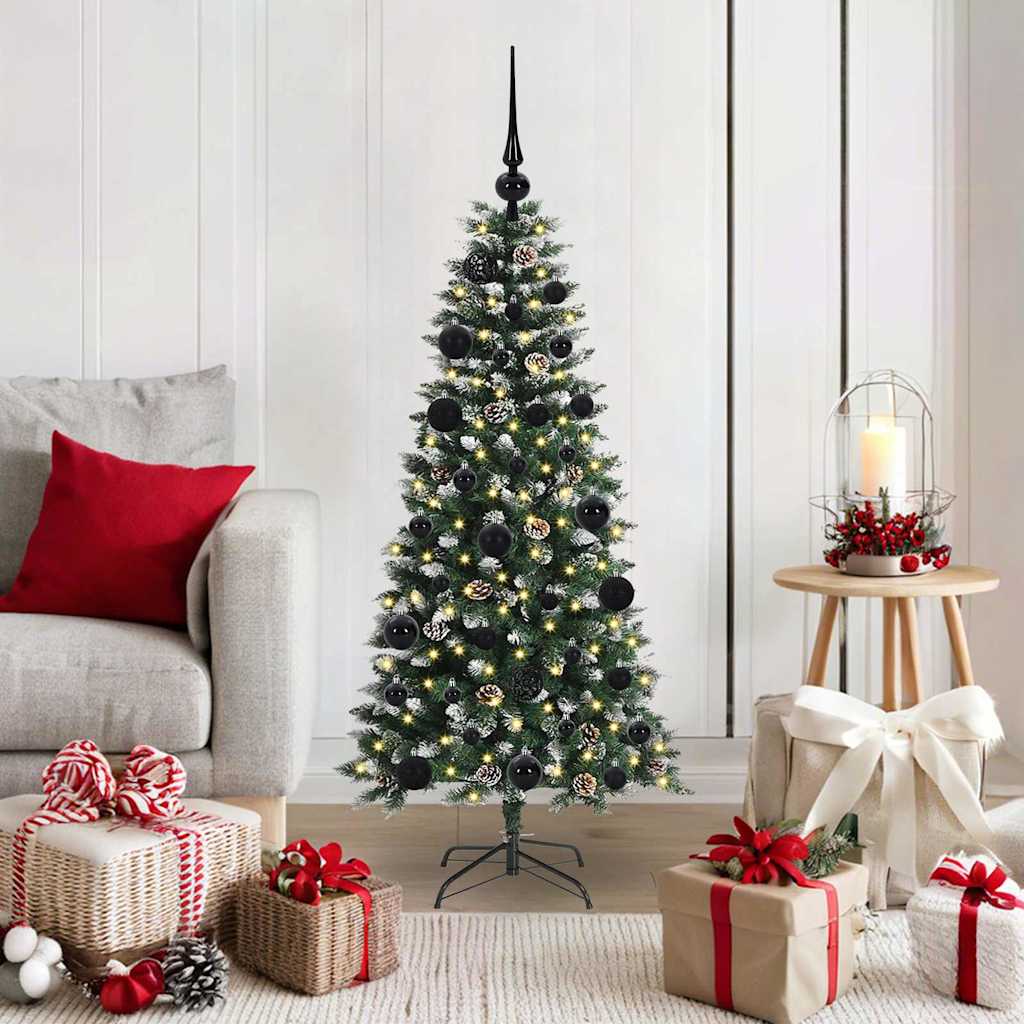 Albero Di Natale Artificiale Con 150 Led Verde 120 cm